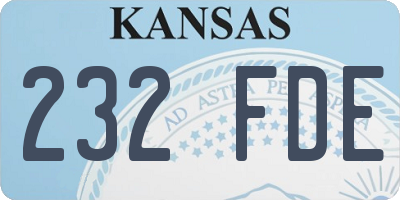 KS license plate 232FDE