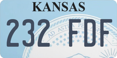 KS license plate 232FDF