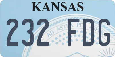 KS license plate 232FDG