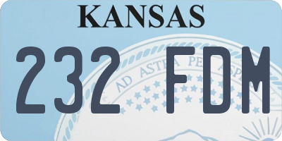 KS license plate 232FDM