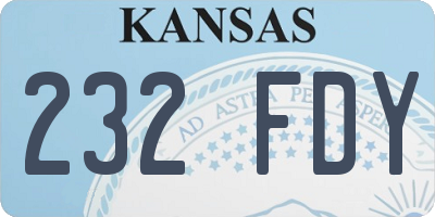 KS license plate 232FDY