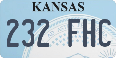 KS license plate 232FHC