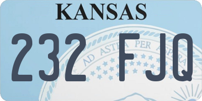 KS license plate 232FJQ