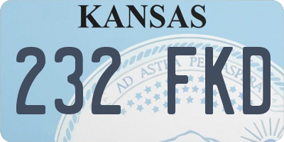 KS license plate 232FKD