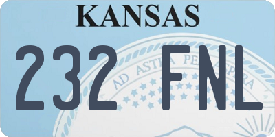 KS license plate 232FNL