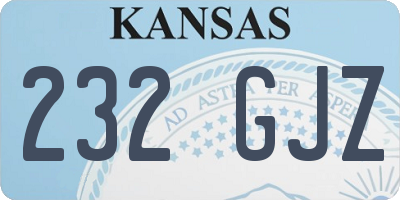 KS license plate 232GJZ