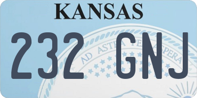 KS license plate 232GNJ