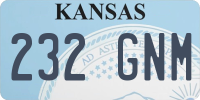 KS license plate 232GNM