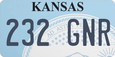 KS license plate 232GNR