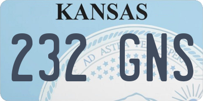 KS license plate 232GNS