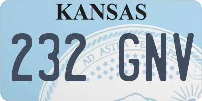 KS license plate 232GNV