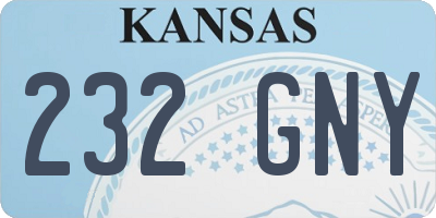 KS license plate 232GNY