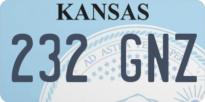 KS license plate 232GNZ