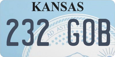 KS license plate 232GOB