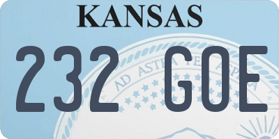 KS license plate 232GOE