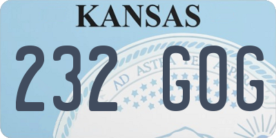 KS license plate 232GOG