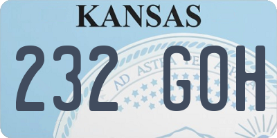 KS license plate 232GOH