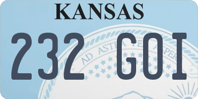KS license plate 232GOI
