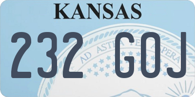 KS license plate 232GOJ