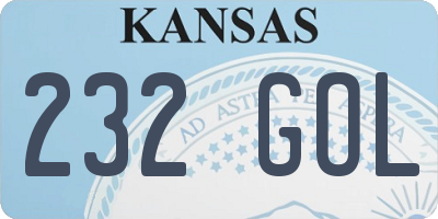 KS license plate 232GOL