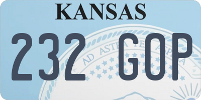 KS license plate 232GOP