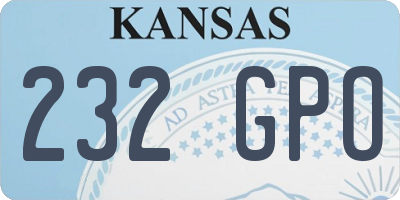 KS license plate 232GPO