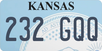 KS license plate 232GQQ
