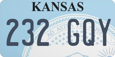 KS license plate 232GQY
