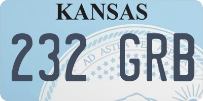 KS license plate 232GRB