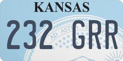 KS license plate 232GRR