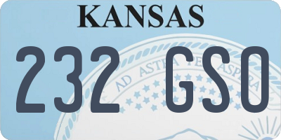KS license plate 232GSO