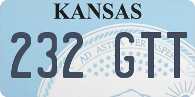 KS license plate 232GTT