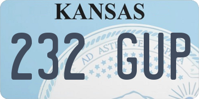 KS license plate 232GUP