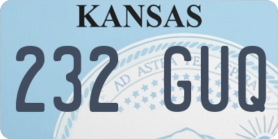 KS license plate 232GUQ