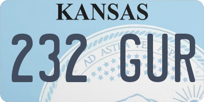 KS license plate 232GUR