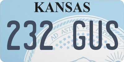 KS license plate 232GUS