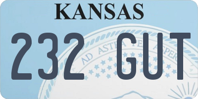 KS license plate 232GUT
