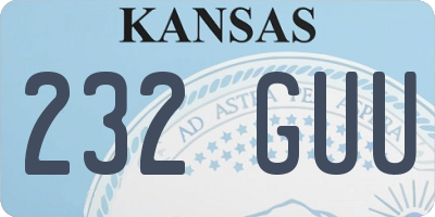 KS license plate 232GUU
