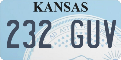 KS license plate 232GUV