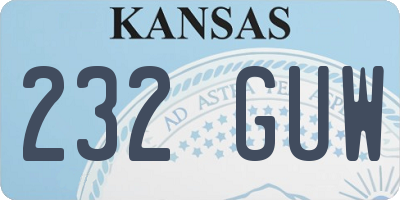 KS license plate 232GUW