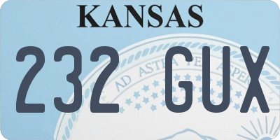 KS license plate 232GUX