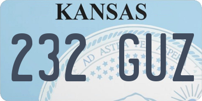 KS license plate 232GUZ