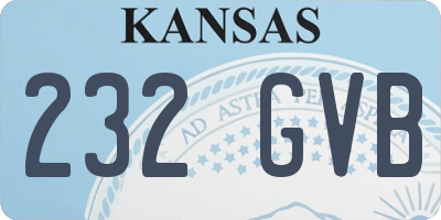 KS license plate 232GVB