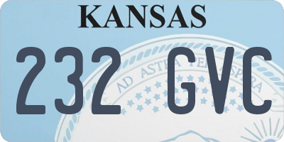 KS license plate 232GVC