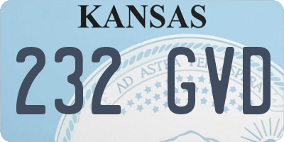 KS license plate 232GVD