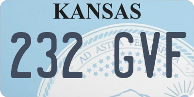 KS license plate 232GVF
