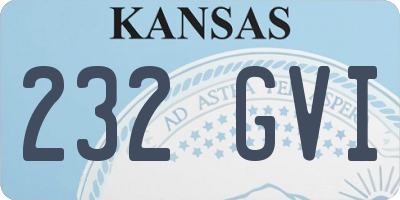 KS license plate 232GVI