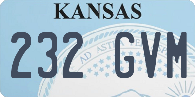 KS license plate 232GVM