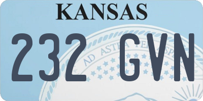 KS license plate 232GVN