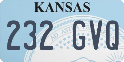 KS license plate 232GVQ